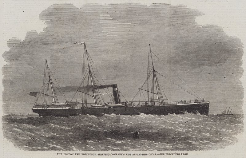 El nuevo barco de vapor de la Compañía de Navegación de Londres y Edimburgo, Oscar de Edwin Weedon