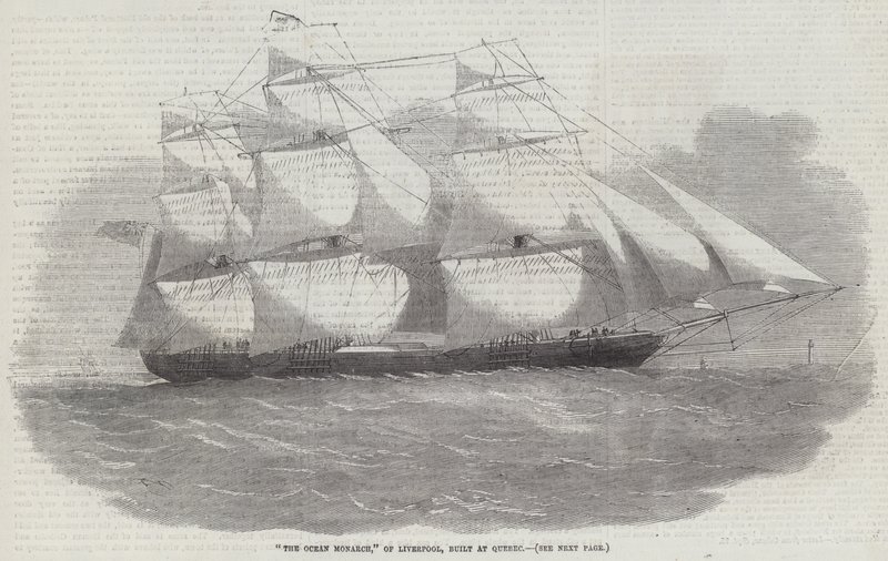 El Ocean Monarch, de Liverpool, construido en Quebec de Edwin Weedon