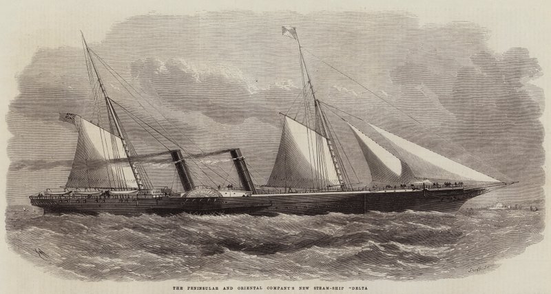 El nuevo barco de vapor Delta de la Compañía Peninsular y Oriental de Edwin Weedon