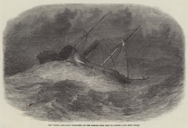 El Royal Adelaide, barco de vapor, en su paso de Cork a Londres de Edwin Weedon