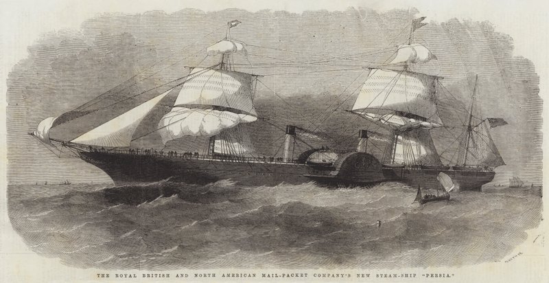 El Nuevo Vapor Persia de la Royal British and North American Mail-Packet Company de Edwin Weedon
