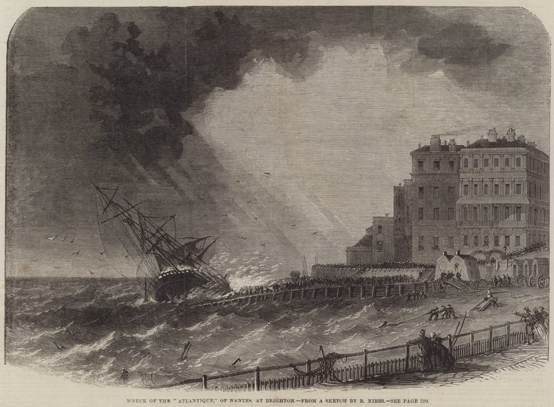 Naufragio del Atlantique, de Nantes, en Brighton de Edwin Weedon