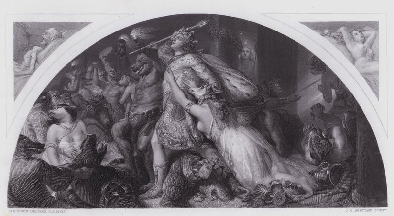 Derrota de Comus y su banda de Edwin (after) Landseer