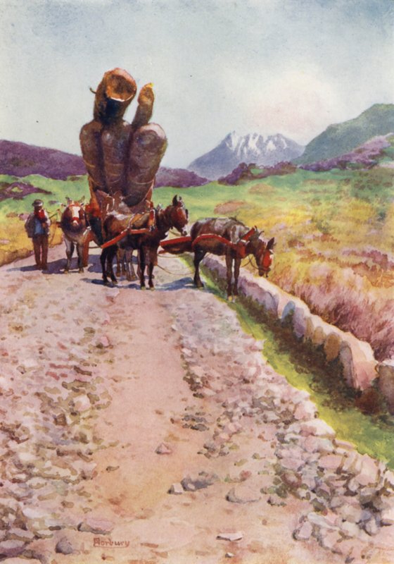Córcega: Mulas arrastrando madera de Edwin Arthur Norbury