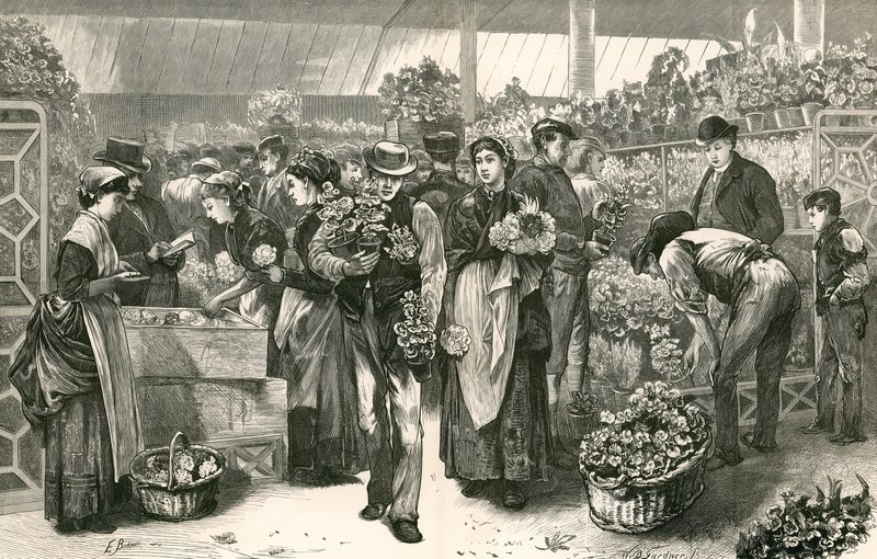 El mercado de flores, Covent Garden, Londres de Edwin Buckman