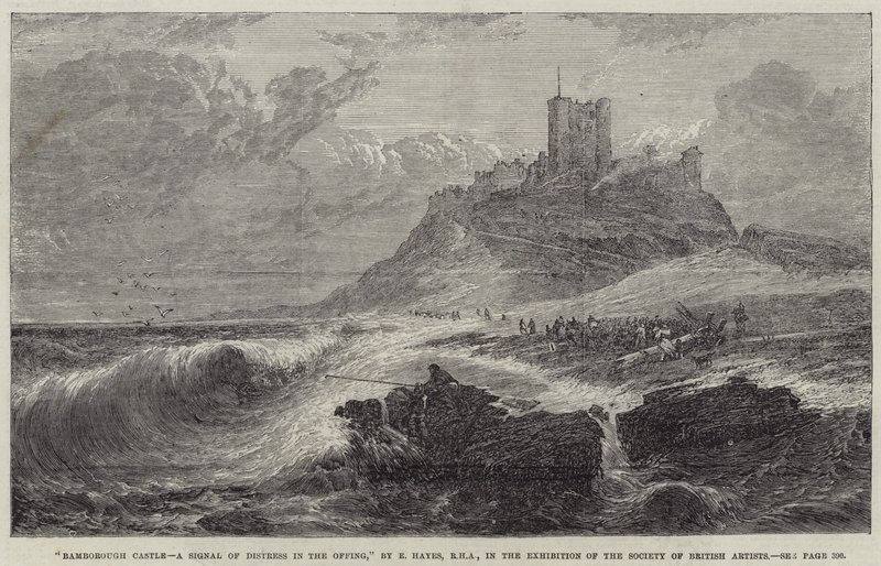 Castillo de Bamborough, una señal de socorro en el horizonte de Edwin Hayes