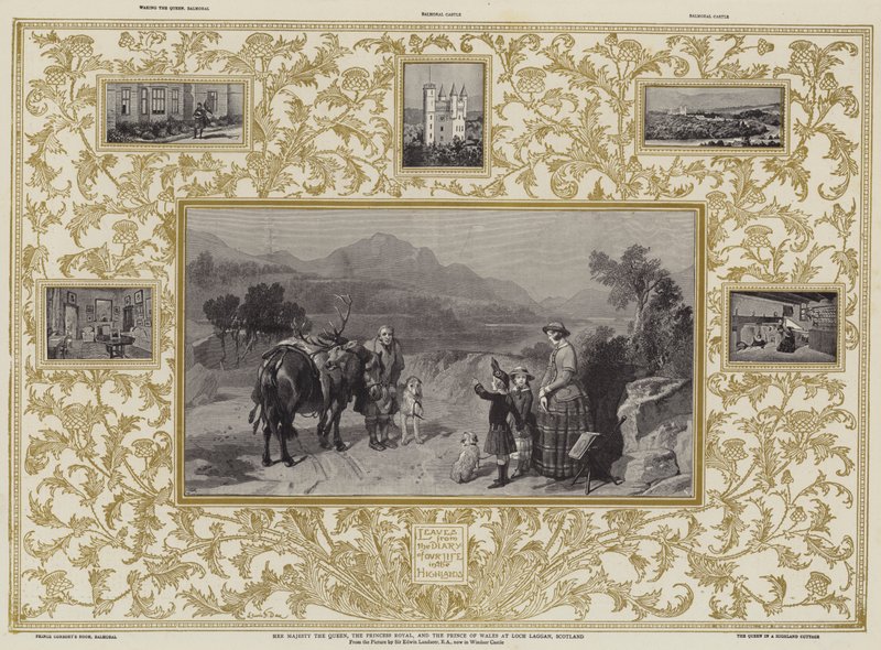 Su Majestad la Reina, la Princesa Real y el Príncipe de Gales en Loch Laggan, Escocia de Edwin Landseer