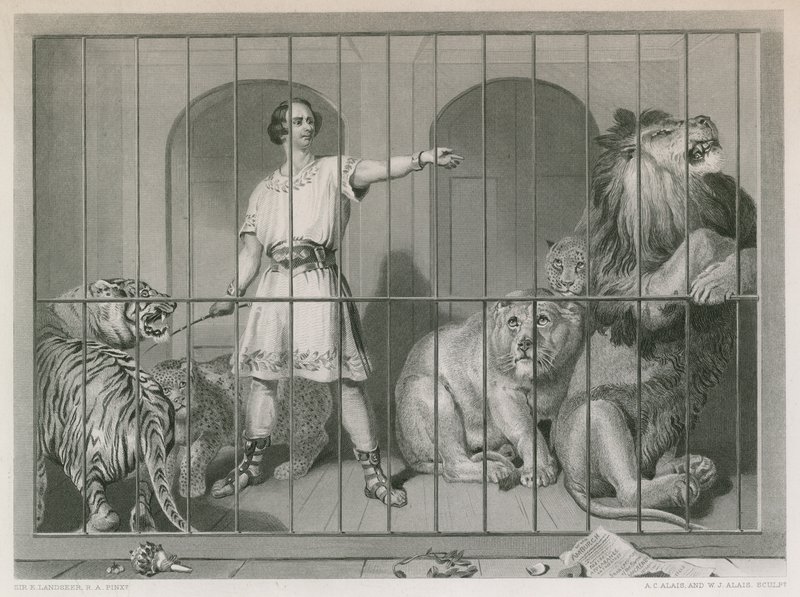 Van Amburgh y los leones de Edwin Landseer