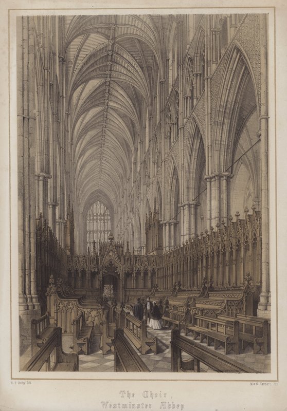 El coro, Abadía de Westminster, Londres de Edwin Thomas Dolby