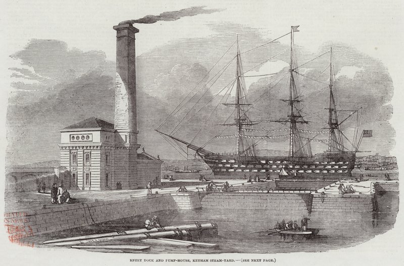 Muelle de entrada y casa de bombas, Keyham Steam-Yard de Edwin Weedon