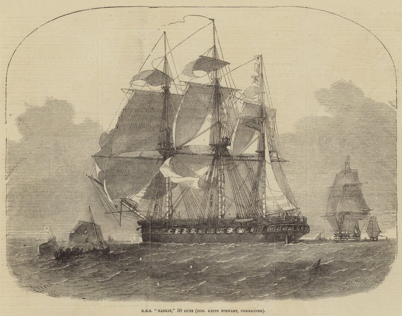 HMS Nankin, 50 cañones, Comandante Honourable Keith Stewart de Edwin Weedon