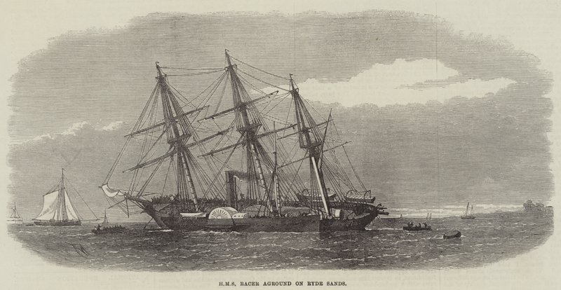 HMS Racer encallado en Ryde Sands de Edwin Weedon