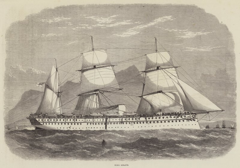 India y el Príncipe de Gales, HMS Serapis de Edwin Weedon