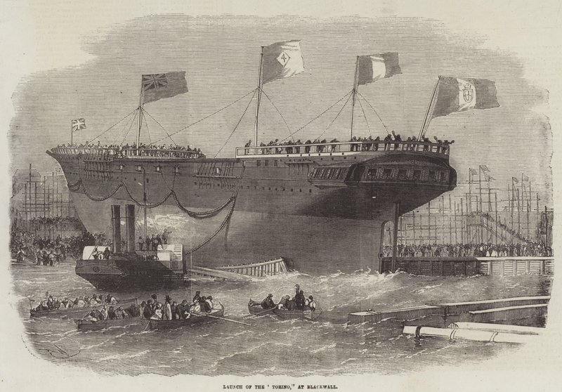 Lanzamiento del Torino, en Blackwall de Edwin Weedon