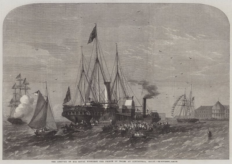 La llegada de Su Alteza Real el Príncipe de Gales a Alejandría, Egipto de Edwin Weedon