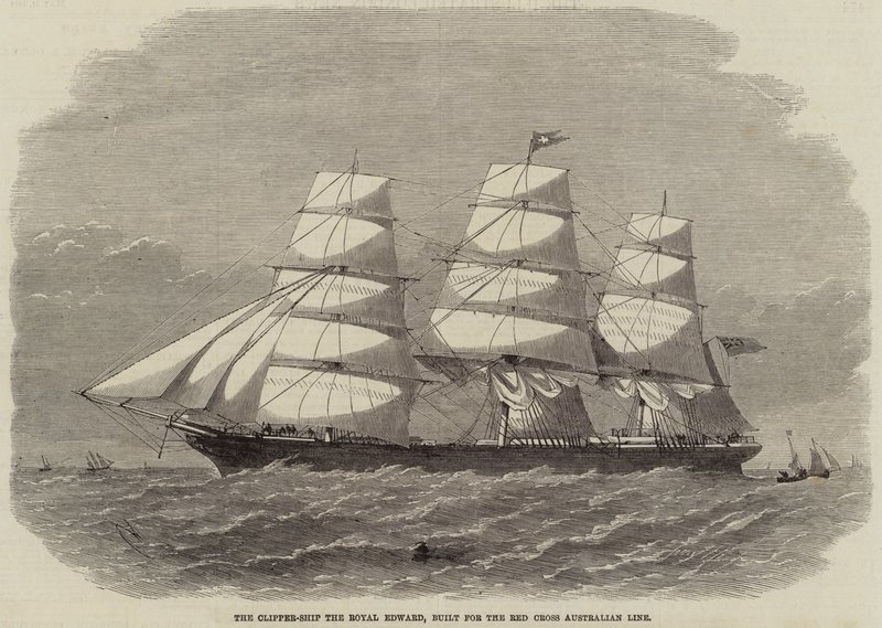 El clipper Royal Edward, construido para la línea australiana de la Cruz Roja de Edwin Weedon