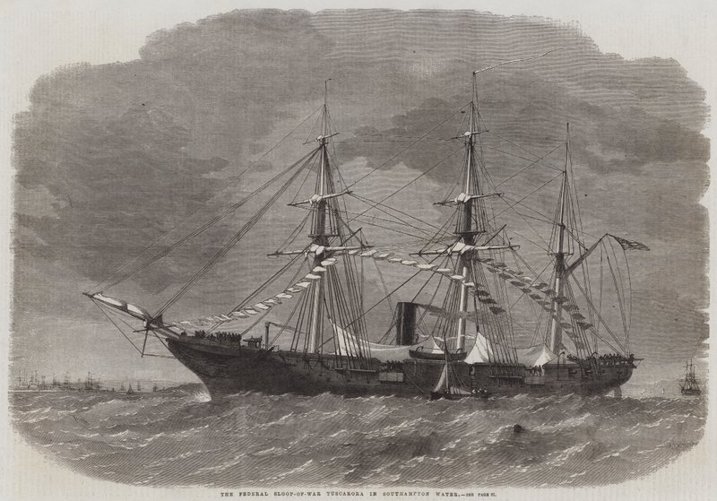 El Sloop-of-War Federal Tuscarora en Southampton Water de Edwin Weedon