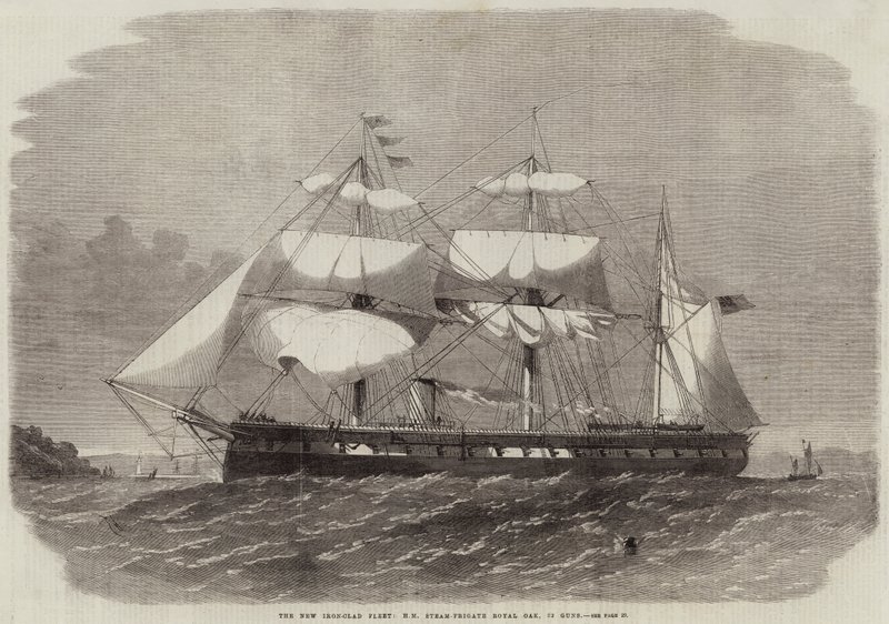 La nueva flota acorazada, fragata de vapor HM Royal Oak, 32 cañones de Edwin Weedon