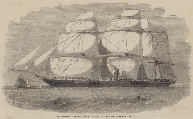 El nuevo barco de vapor Pera de la Compañía de Navegación Peninsular y Oriental de Edwin Weedon