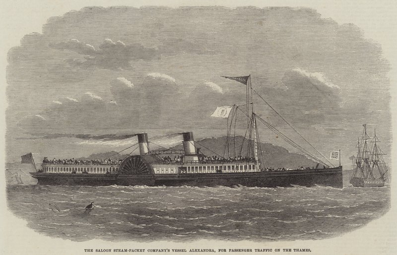 El buque de la Compañía de Vapores Saloon Alexandra, para el tráfico de pasajeros en el Támesis de Edwin Weedon