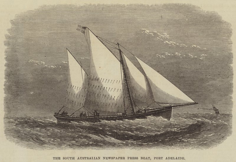 El barco de prensa del periódico de Australia del Sur, Puerto Adelaide de Edwin Weedon