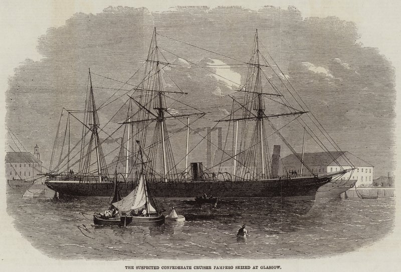 El crucero confederado sospechoso Pampero incautado en Glasgow de Edwin Weedon