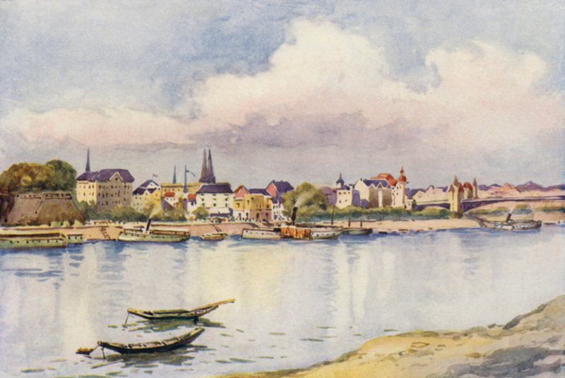El Rin: Bonn (litografía en color) de Effie Jardine