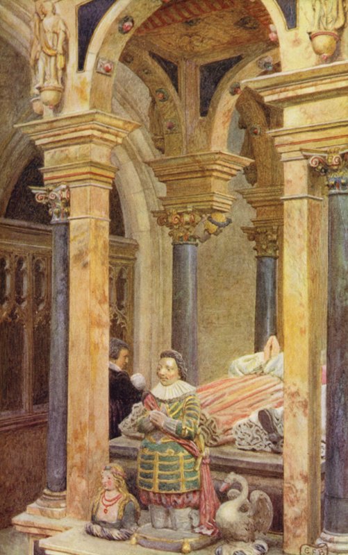Y no pienses en el estrecho espacio entre la cuna y la tumba (litografía en color) de Eleanor Fortescue Brickdale