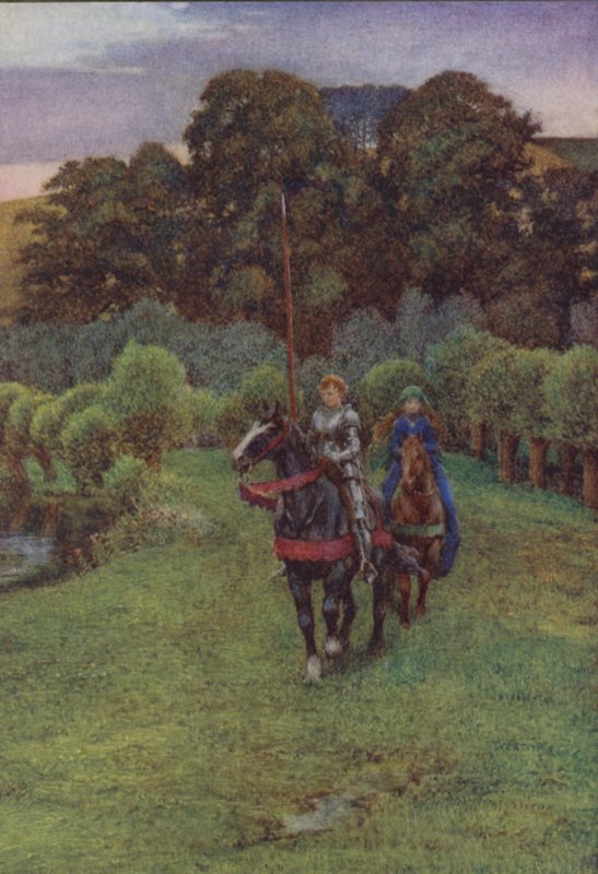 Ilustración de Idilios del Rey de Alfred Lord Tennyson (litografía en color) de Eleanor Fortescue Brickdale