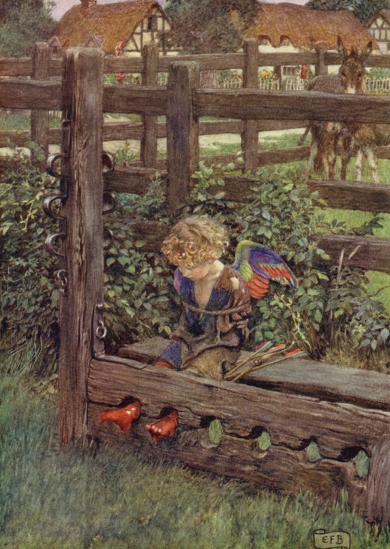 ¿Es que hay alguna lágrima que como una perla desprecia? Aquí está el ladrón (litografía en color) de Eleanor Fortescue Brickdale