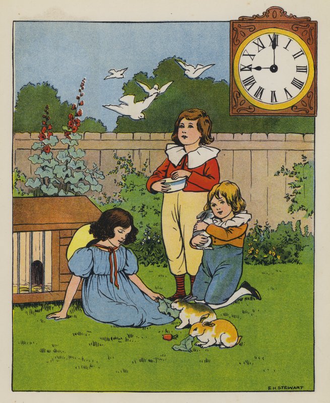 Hora de comer (litografía en color) de Elise H. Stewart