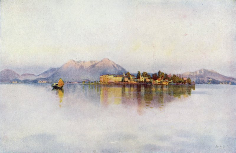 Isola Bella, Lago Mayor (litografía en color) de Ella Du Cane