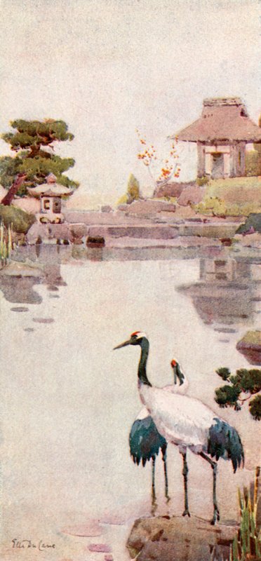 Las cigüeñas (litografía en color) de Ella Du Cane