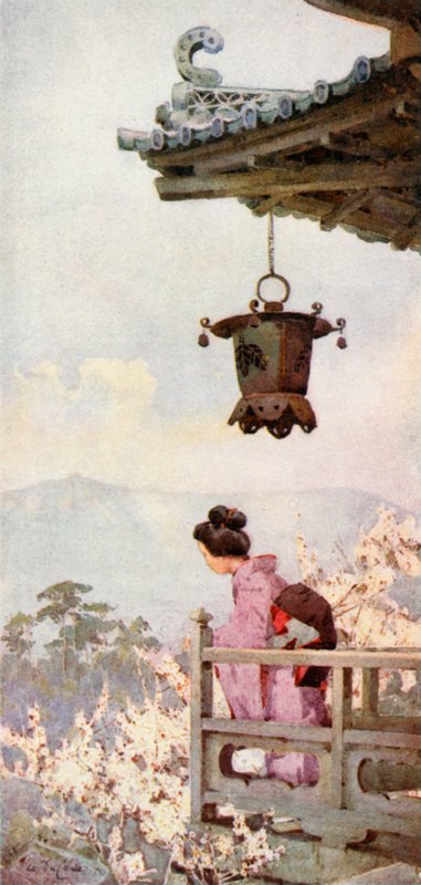 Ver los ciruelos en flor (litografía en color) de Ella Du Cane