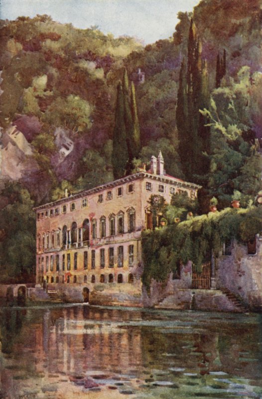 Villa Pliniana, Lago de Como (litografía en color) de Ella Du Cane
