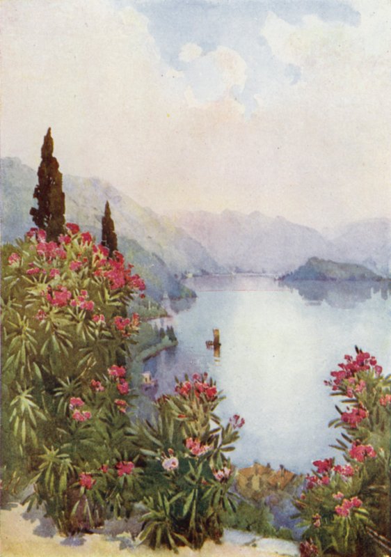 Villa Serbelloni, Lago de Como (litografía en color) de Ella Du Cane