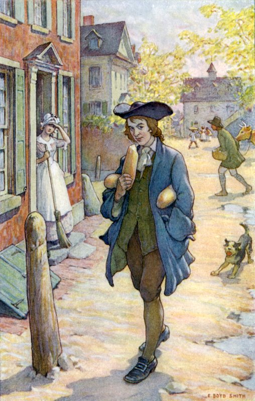 Ella, de pie en la puerta, me vio, y pensó que hacía, como ciertamente lo hice, una apariencia muy torpe y ridícula de Elmer Boyd Smith
