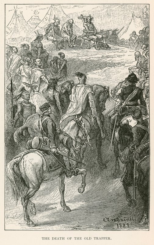 La muerte del viejo trampero (grabado) de Elviro Michael Andriolli