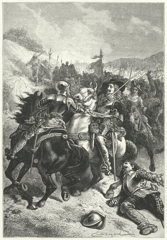 El rey Carlos I en la batalla de Naseby de Emile Antoine (after) Bayard