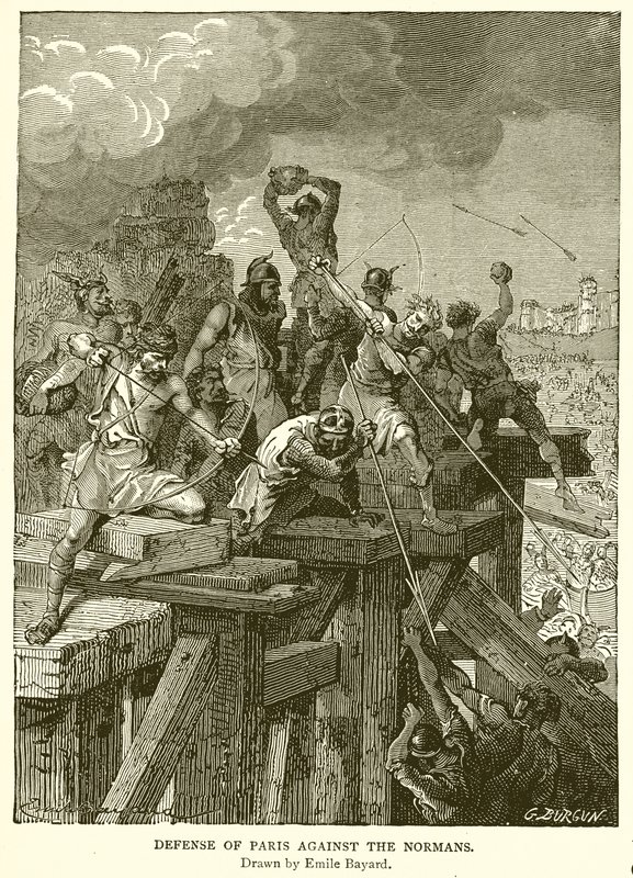 Defensa de París contra los normandos de Emile Antoine Bayard
