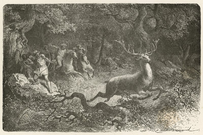 La caza en la época del bronce de Emile Antoine Bayard