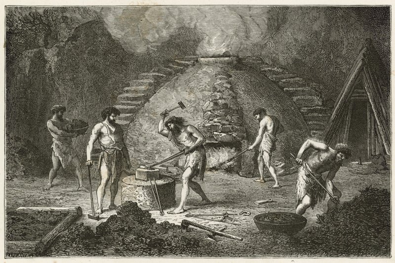 El horno primitivo para la extracción del hierro de Emile Antoine Bayard