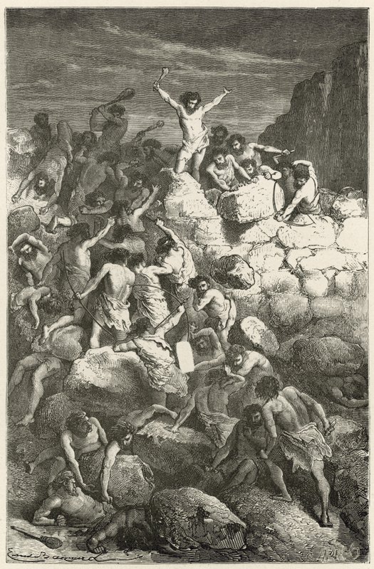 Los primeros combates regulares entre los hombres en la edad de piedra, o el campamento fortificado de Furfooz de Emile Antoine Bayard