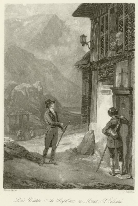 Luis Felipe en el Hospicio del Monte San Gotardo de Emile Jean Horace Vernet