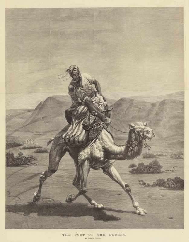 El puesto del desierto de Emile Jean Horace Vernet