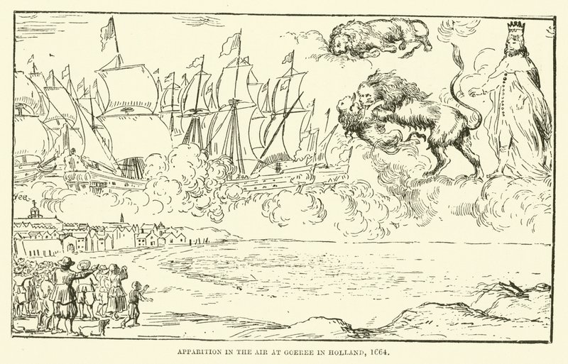 Aparición en el aire en Goeree en Holanda, 1664 de English School