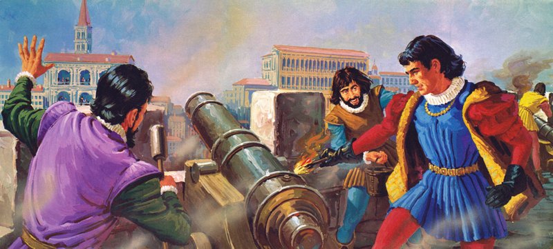 Benvenuto Cellini, orfebre a cargo de los cañones de English School