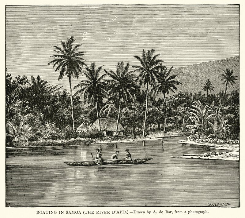 Navegación en Samoa (El río DApia) de English School