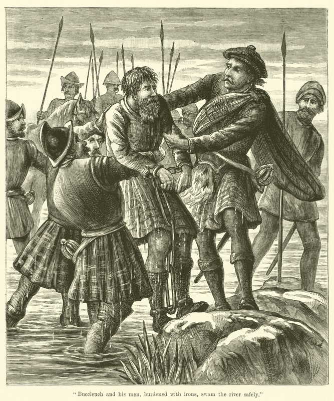 Buccleuch y sus hombres, cargados con hierros, cruzaron el río a salvo de English School