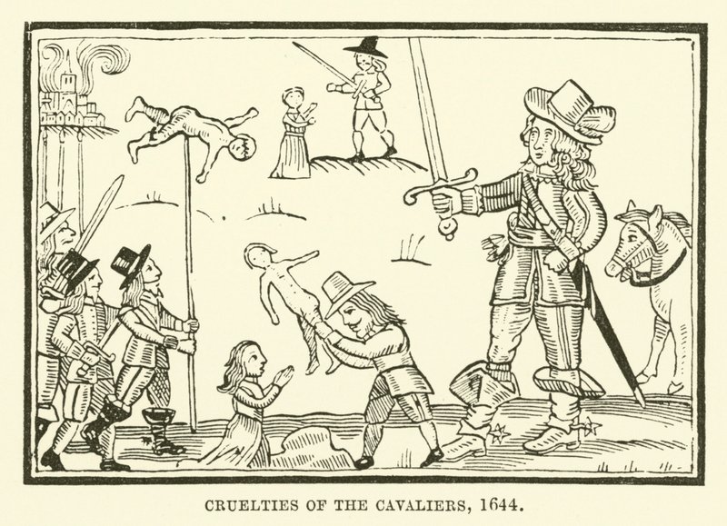 Crueldades de los caballeros, 1644 de English School
